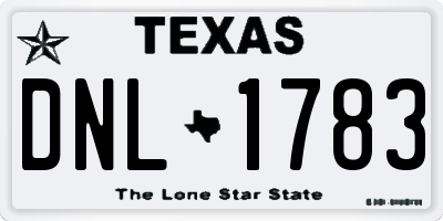 TX license plate DNL1783