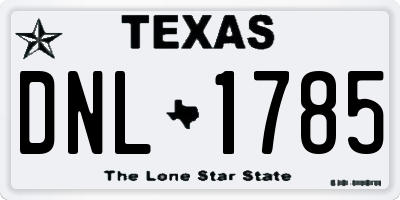 TX license plate DNL1785