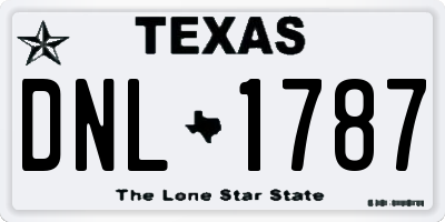 TX license plate DNL1787