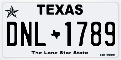 TX license plate DNL1789