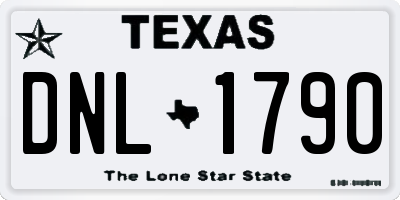 TX license plate DNL1790