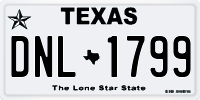 TX license plate DNL1799