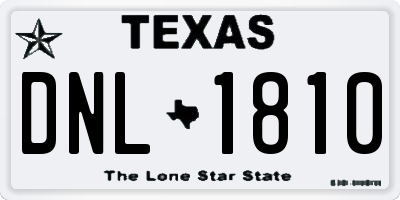 TX license plate DNL1810