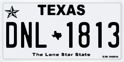 TX license plate DNL1813