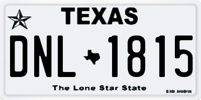 TX license plate DNL1815