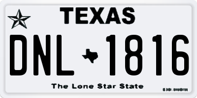 TX license plate DNL1816