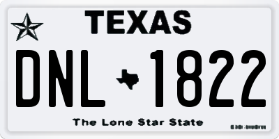 TX license plate DNL1822