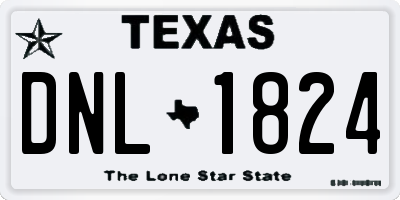 TX license plate DNL1824