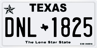 TX license plate DNL1825