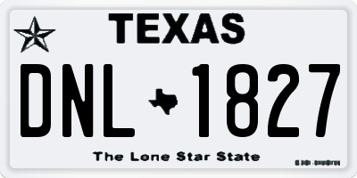TX license plate DNL1827