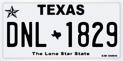 TX license plate DNL1829