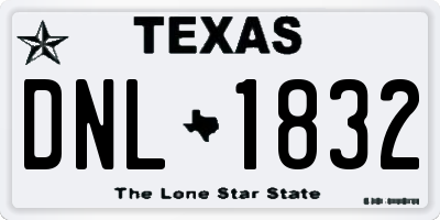 TX license plate DNL1832
