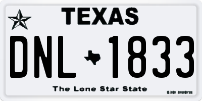 TX license plate DNL1833
