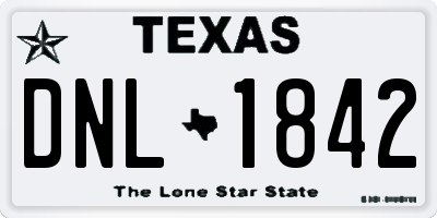 TX license plate DNL1842