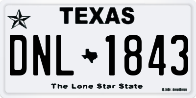 TX license plate DNL1843