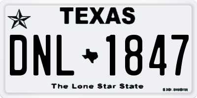 TX license plate DNL1847
