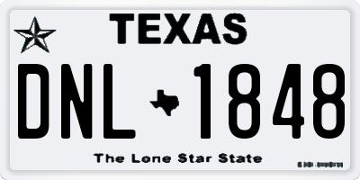 TX license plate DNL1848