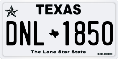 TX license plate DNL1850