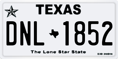 TX license plate DNL1852