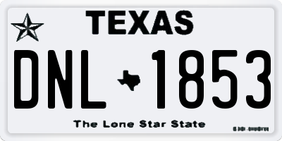 TX license plate DNL1853