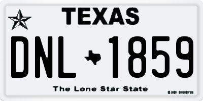 TX license plate DNL1859