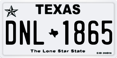 TX license plate DNL1865
