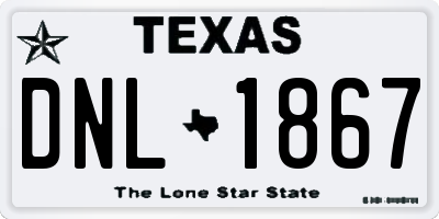 TX license plate DNL1867