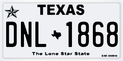 TX license plate DNL1868