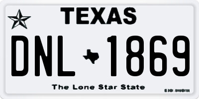 TX license plate DNL1869