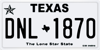 TX license plate DNL1870