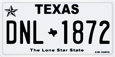 TX license plate DNL1872
