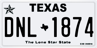 TX license plate DNL1874