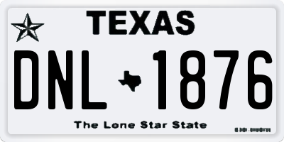 TX license plate DNL1876