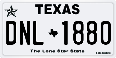 TX license plate DNL1880