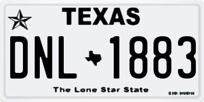 TX license plate DNL1883