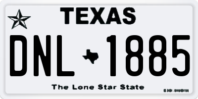 TX license plate DNL1885