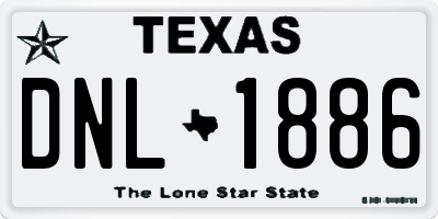 TX license plate DNL1886