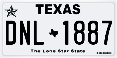 TX license plate DNL1887
