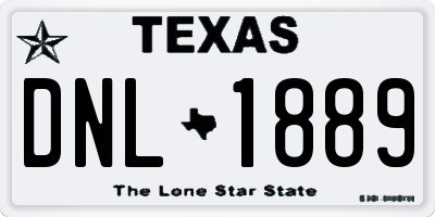 TX license plate DNL1889
