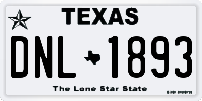 TX license plate DNL1893