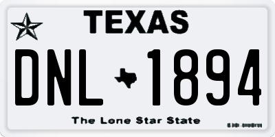 TX license plate DNL1894