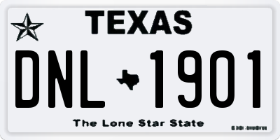 TX license plate DNL1901