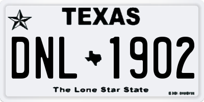 TX license plate DNL1902