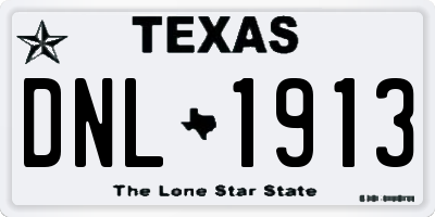 TX license plate DNL1913