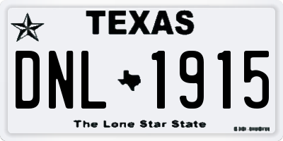 TX license plate DNL1915