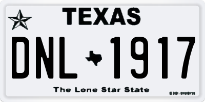 TX license plate DNL1917