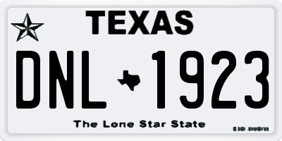TX license plate DNL1923
