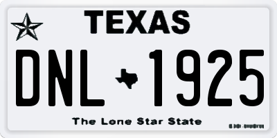 TX license plate DNL1925