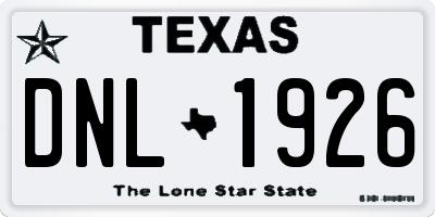TX license plate DNL1926