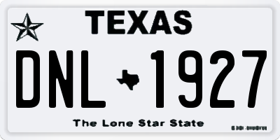 TX license plate DNL1927